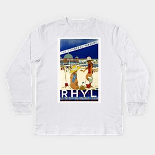 Sunny Rhyl North Wales 1935 Vintage Kids Long Sleeve T-Shirt